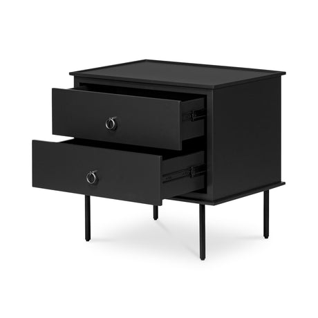 Reagan Black Nightstand - Ornate Home