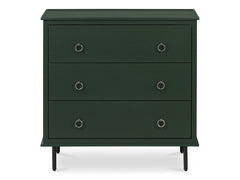 Reagan Deep Green 3 Drawer Nightstand - Ornate Home