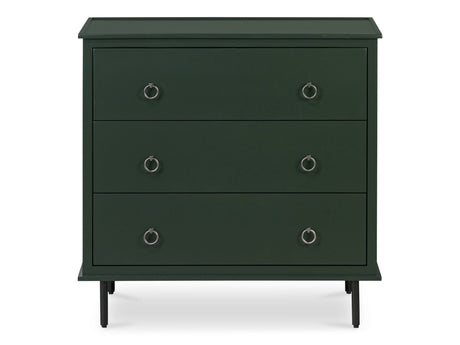Reagan Deep Green 3 Drawer Nightstand - Ornate Home