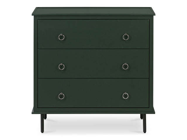 Reagan Deep Green 3 Drawer Nightstand - Ornate Home
