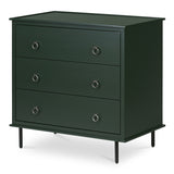 Reagan Deep Green 3 Drawer Nightstand - Ornate Home