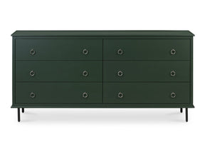 Reagan Deep Green 6 Drawer Dresser - Ornate Home