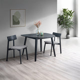 Real Gray Linen & Black Side Chair (Set of 2) - Ornate Home