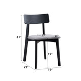 Real Gray Linen & Black Side Chair (Set of 2) - Ornate Home