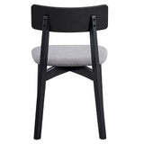 Real Gray Linen & Black Side Chair (Set of 2) - Ornate Home