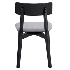 Real Gray Linen & Black Side Chair (Set of 2) - Ornate Home