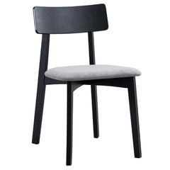 Real Gray Linen & Black Side Chair (Set of 2) - Ornate Home