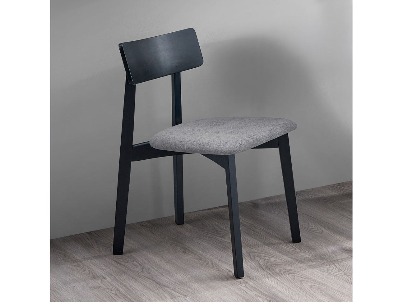 Real Gray Linen & Black Side Chair (Set of 2) - Ornate Home