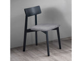 Real Gray Linen & Black Side Chair (Set of 2) - Ornate Home