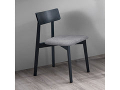 Real Gray Linen & Black Side Chair (Set of 2) - Ornate Home