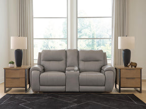 Real Moments Ash Power Reclining Loveseat with Audio Seating - Ornate Home