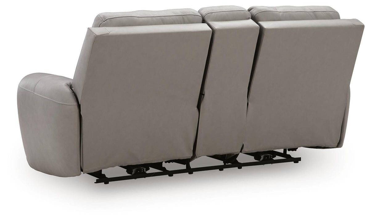 Real Moments Ash Power Reclining Loveseat with Audio Seating - Ornate Home