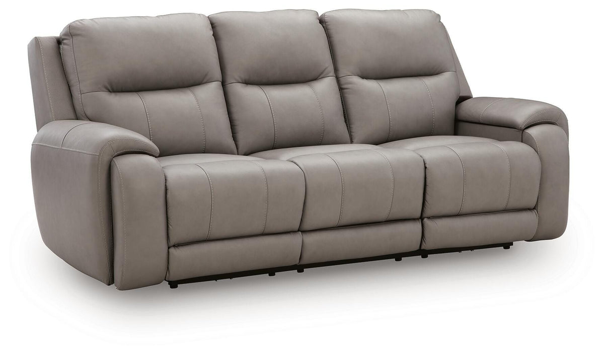 Real Moments Ash Power Reclining Sofa with Audio Seating (Online Special Price) - Ornate Home