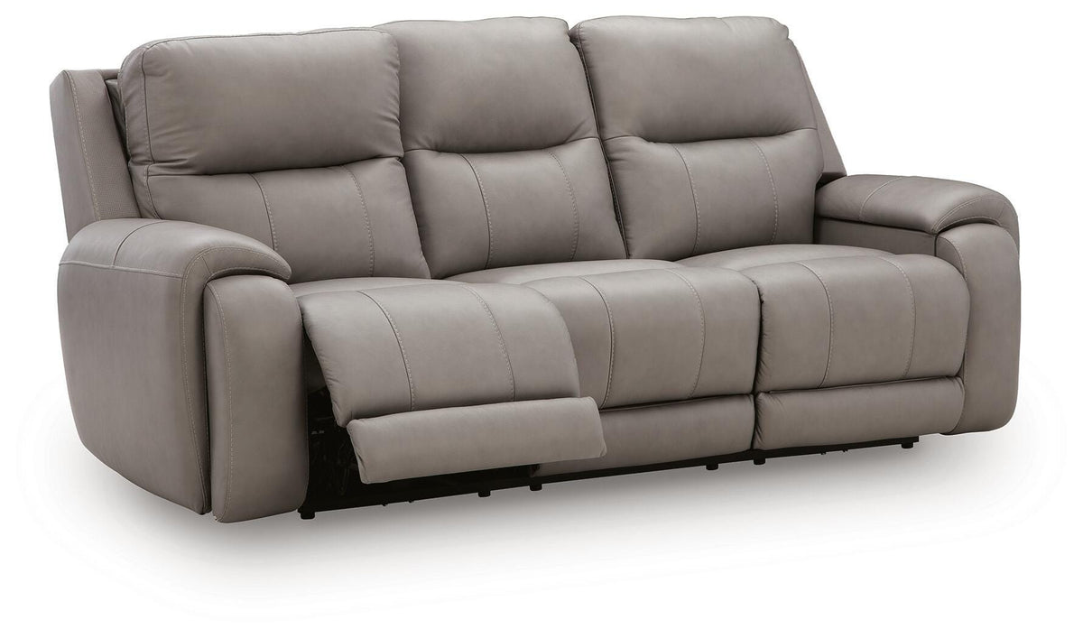 Real Moments Ash Power Reclining Sofa with Audio Seating (Online Special Price) - Ornate Home