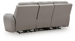 Real Moments Ash Power Reclining Sofa with Audio Seating - Ornate Home
