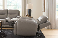 Real Moments Ash Power Reclining Sofa with Audio Seating - Ornate Home