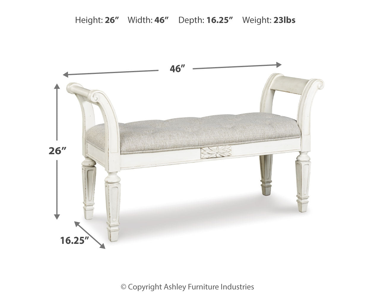 Realyn Accent Bench (Online Special Price) - Ornate Home