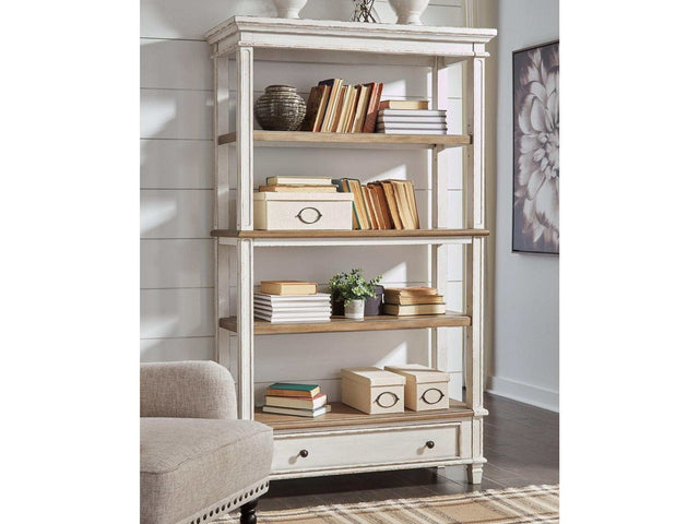 Realyn Brown/White 75" Bookcase (Online Special Price) - Ornate Home