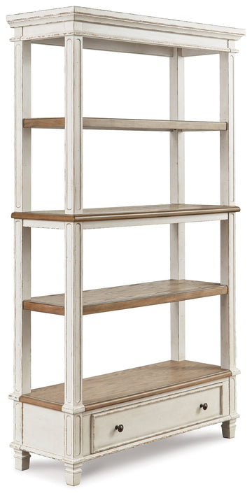Realyn Brown/White 75" Bookcase - Ornate Home