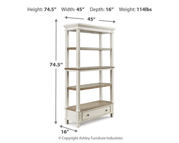 Realyn Brown/White 75" Bookcase - Ornate Home