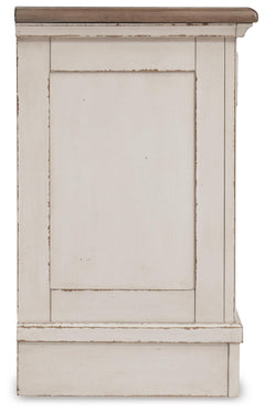 Realyn Chipped White Chest and 2 Nightstands - Ornate Home