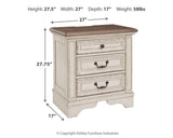 Realyn Chipped White Chest and 2 Nightstands - Ornate Home