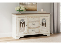Realyn Chipped White Dining Server - Ornate Home