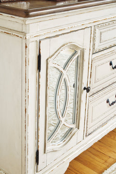 Realyn Chipped White Dining Server - Ornate Home