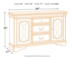 Realyn Chipped White Dining Server - Ornate Home