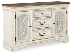 Realyn Chipped White Dining Server - Ornate Home