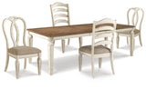 Realyn Chipped White Dining Table and 4 Chairs - Ornate Home
