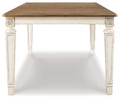 Realyn Chipped White Dining Table and 4 Chairs - Ornate Home