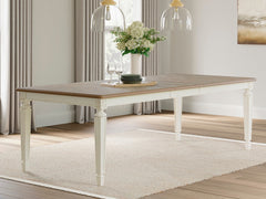 Realyn Chipped White Dining Table and 4 Chairs - Ornate Home