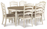 Realyn Chipped White Dining Table and 6 Chairs - Ornate Home