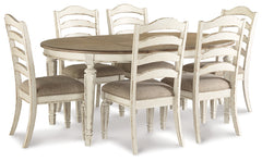 Realyn Chipped White Dining Table and 6 Chairs - Ornate Home