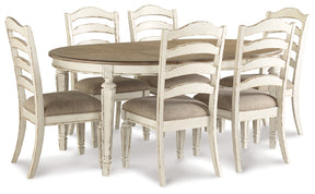Realyn Chipped White Dining Table and 6 Chairs - Ornate Home