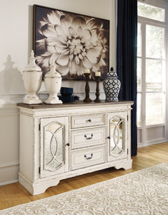 Realyn Chipped White Dining Server - Ornate Home