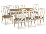 Realyn Chipped White Dining Table and 8 Chairs - Ornate Home