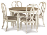 Realyn Chipped White Dining Table with 4 Chairs - Ornate Home