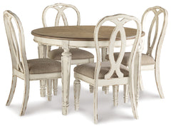 Realyn Chipped White Dining Table with 4 Chairs - Ornate Home