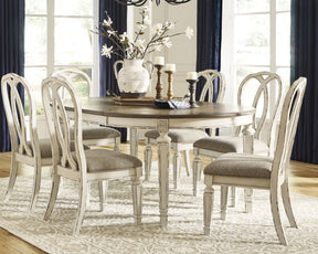 Realyn Chipped White Dining Table with 6 Chairs (Online Special Price) - Ornate Home