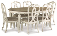 Realyn Chipped White Dining Table with 6 Chairs - Ornate Home