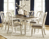Realyn Chipped White Dining Table with 6 Chairs - Ornate Home