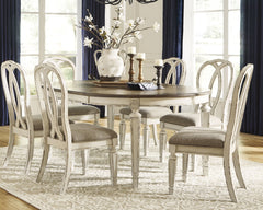 Realyn Chipped White Dining Table with 6 Chairs - Ornate Home