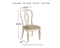 Realyn Chipped White Dining Table with 6 Chairs - Ornate Home