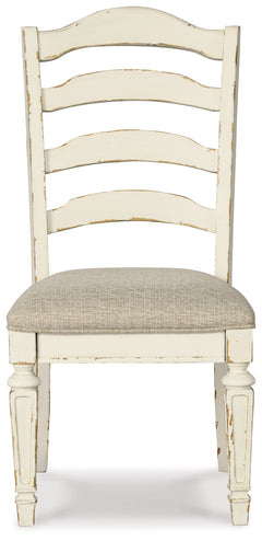Realyn Chipped White Dining Table with 8 Chairs - Ornate Home