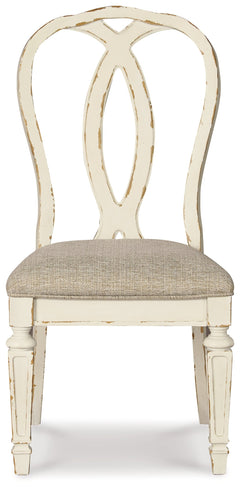Realyn Chipped White Dining Table with 8 Chairs - Ornate Home