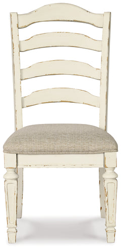 Realyn Chipped White Extension Dining Table and 4 Chairs - Ornate Home