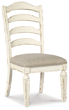 Realyn Chipped White Extension Dining Table and 4 Chairs - Ornate Home