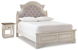 Realyn Chipped White Full Panel Bed and Nightstand - Ornate Home